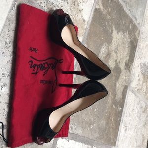 Christian louboutin black patent pumps